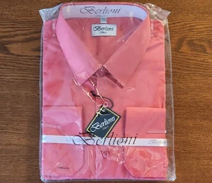VINTAGE NOS BERLIONI ITALY CORAL MENS LONG SLEEVE DRESS SHIRT 2XL 18-18.5 36/37 - Picture 1 of 6