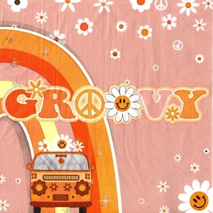 Papierservietten Kombi Peace. Pappservietten groovy van Kombi Holidays - Bild 1 von 1