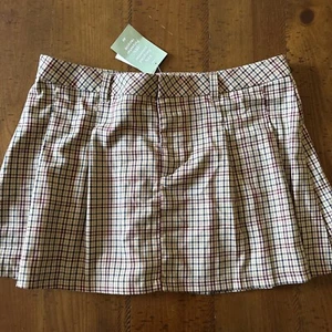H&M Tan Plaid Short Skirt Size Large NWT - Picture 1 of 6