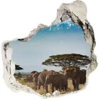 Aufkleber Wandbild Effekt Wandsticker Wandbild 75x75 cm Kilimandscharo-Elefant 