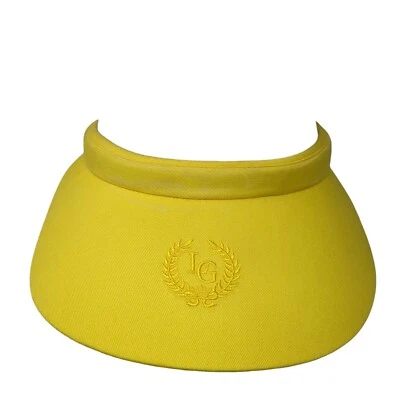 Laura Gayle Clip On Sun Visor Hat Yellow One Size Embroidered Wide Brim - Image 1 of 4