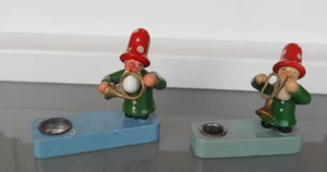 DDR   F.Otto Reichert Leipzig   2 musizierende Zwerge - Kerzenständer - Bild 1 von 4