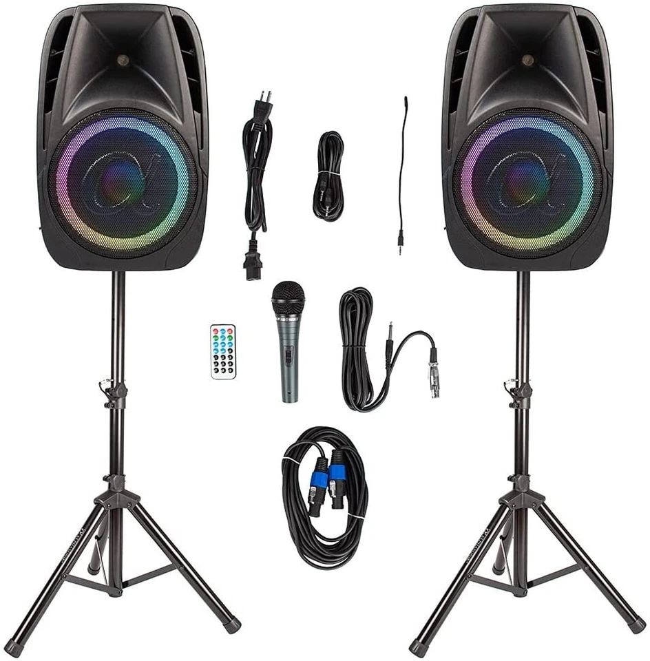 PAIR ALPHASONIK ALL-IN-ONE 10" POWERED 1200W PRO DJ AMPLIFIED W/ BLUETOOTH USB
