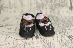 Scarpe in pelle per bambola antica Kestner Jumeau Bru Jne 2-3/8" (60 mm) #150 Dolantik - Foto 1 di 5