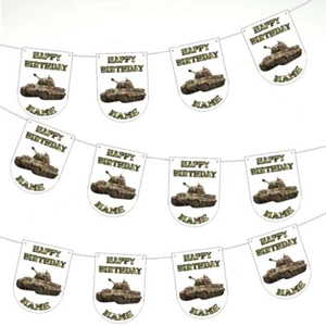 Personalised Army Military Birthday Bunting Party Decorations NAME & AGE - Picture 1 of 7