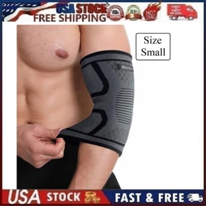 BODVITALS Elbow Compression Sleeve Brace for Tendonitis & Tennis Elbow Sm Black - Picture 1 of 13