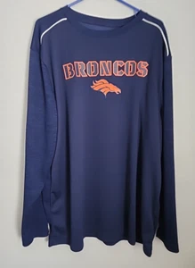 NFL TEAM APPAREL Denver Broncos Logo Men's Blue Long Sleeve Shirt Size 2XL - Picture 1 of 7