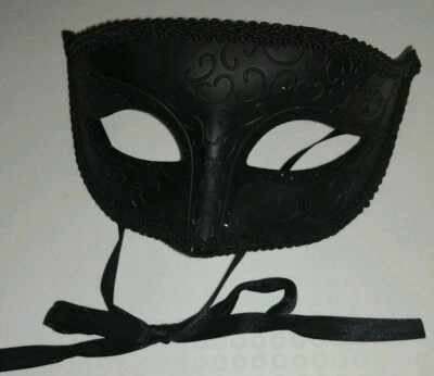 Máscara de ojos para mujer Petite Glittered Mardi Gras Mascarada [negra] Foto 1 de 3