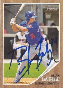 BRIAN CAVAZOS-GALVEZ SIGNED AUTOGRAPHED 2011 TOPPS HERITAGE #79 CARD W/COA 