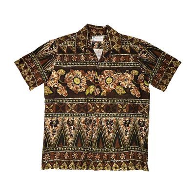 Camisa Hawaiana De Colección Waltah Clarke's Para Hombre Mediana Grande Marrón Aloha Tiki Años 60 🔥 Foto 1 de 4