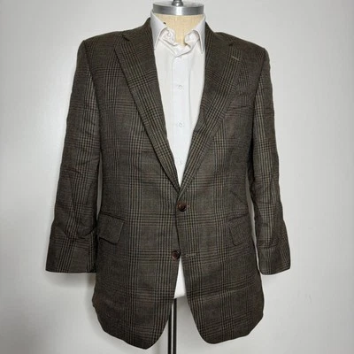 Chaps Ralph Lauren Men’s Blazer Sport Coat 44L Brown Glen Plaid Wool 2-Button - Image 1 of 4