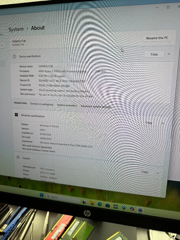 Gateway GWNR5L1746 17.3" AMD Ryzen 5 5500U 24GB RAM 256GB SSD Windows 11 4 Parts - Image 1 of 4