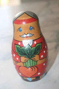 Vintage 5 Zoll russische holzgebrannte handbemalte Matroschka verschachtelte Puppen 4 Stck. - Bild 1 von 6
