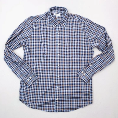 Camisa deportiva Peter Millar Chambly Crown Lite para hombre grande azul tostado a cuadros elástica Foto 1 de 4