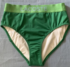 Women's Lacoste Swimwear Bikini Bottoms w/ Logo High Waisted Green Size 36-4 New - Picture 1 of 4