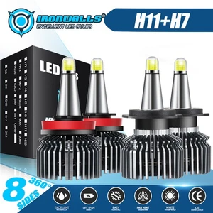 8Side LED H7 H9 Headlight White Bulbs for Suzuki GSXR600 750 2006-2007 2011-2019 - Picture 1 of 12