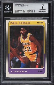 1988 Fleer Basketball Magic Johnson #67 BGS 7 NRMT - Picture 1 of 2