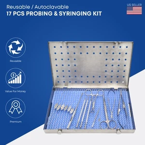 Kit de sondeo y jeringas de 17 piezas Kit oftálmico premium de acero inoxidable - Imagen 1 de 11