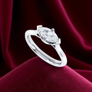 IGI Certified Lab Created Diamond Wedding Ring 1.50 ct Marquise Cut 950 Platinum - Picture 1 of 10