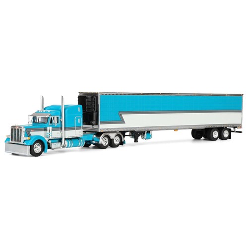 DCP 1/64 Peterbilt 379 Flatbed With Flatbed Trailer Semi Truck