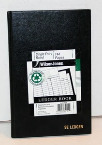 Wilson Jones SE Ledger 144 Pages Stock #84104 Single Entry Ledger Black - Picture 1 of 2