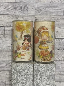 Lote de 2 candelabros de plástico esmerilado con azúcar vintage con caja original peregrinos de otoño - Imagen 1 de 17