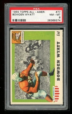 1955 Topps All-American #77 Bowden Wyatt PSA 8 - Image 1 of 2
