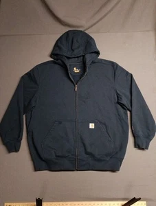 Carhartt Rain Defender Hoodie Herren 2XL XXL Navy Full Zip Dick Workwear Logo - Bild 1 von 12