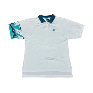 VTG 90s Nike Challenge Court Tennis Polo Shirt Men's Medium Agassi - Picture 1 of 11