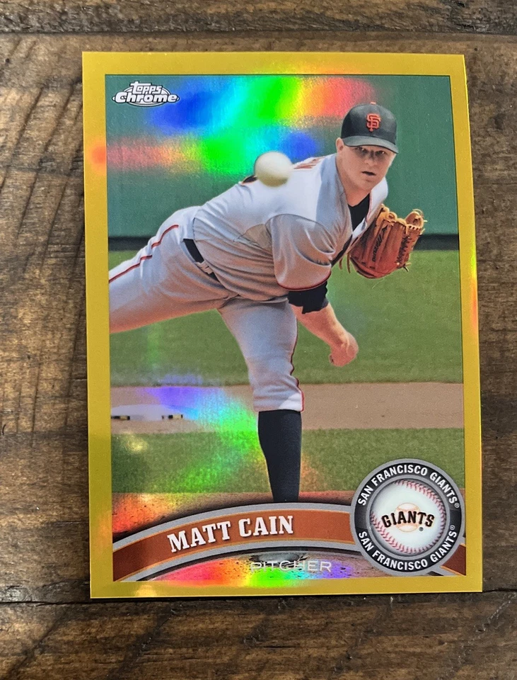 Matt Cain Gold Refractor 2011 Topps Chrome/50 Giants Foto 1 de 3