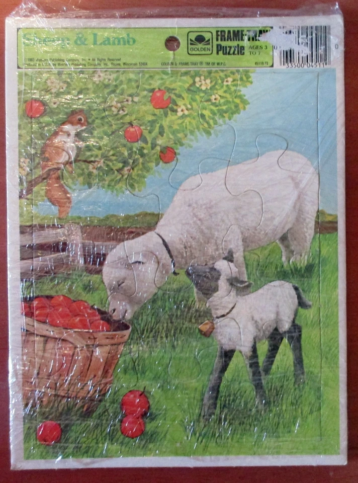 Vtg. Golden 1983 Sheep & Lamb Frame Tray Puzzle 11" x 8" - Image 1 of 1