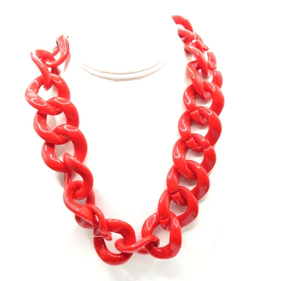 Joan Rivers красный большой ссылка ожерелье пластик с ярлыком широкие петли - Изображение 1 из 3