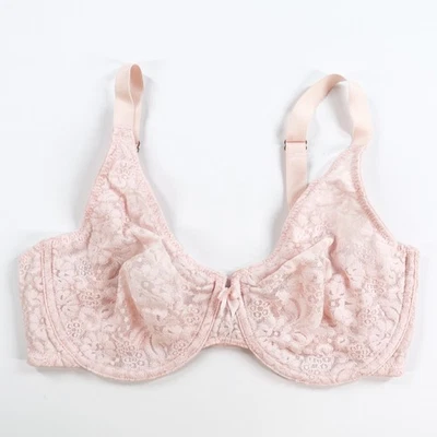 Sujetador de encaje Wacoal Halo talla 34D rosa liso con aros floral encaje sin forro 65149 Foto 1 de 4