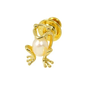 MIKIMOTO Brooch: Freshwater Cultured Pearl 16.6×11.2mm Yellow Gold K18 w/oBox - Picture 1 of 6