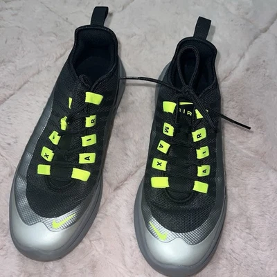 Nike Air Maxis Negro Gris Neón Amarillo Tenis Zapatos Juveniles 6 Zapatillas Deportivas Foto 1 de 4