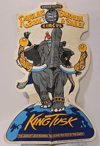 Vintage 1987 Ringling Bros Barnum Bailey Circus KING TUSK Felt Pennant ~18"x12" - Picture 1 of 11