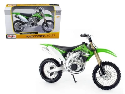Modelo de motocicleta diecast Kawasaki KX 450F 2023 verde 1/12 de Maisto Foto 1 de 4