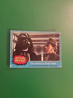 1977 Star Wars Blue Series #7 The Villainous Darth Vader Vintage Card  - Image 1 of 4