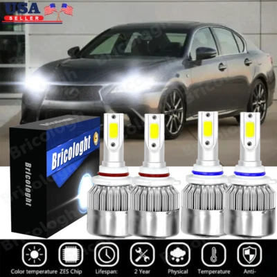 Para 06-11 Lexus GS 350/400/430/460 -4X Combo 9005 9006 Bombillas LED Blanco Foto 1 de 4