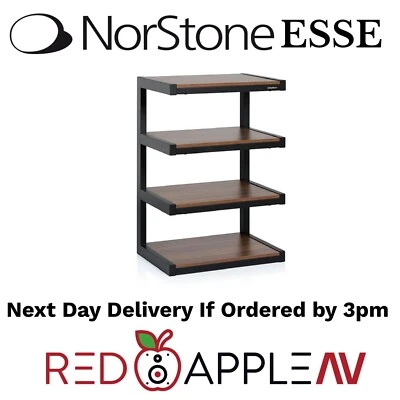 Norstone ESSE HiFi Rack Hi-Fi AV Furniture Stand In Black With 4 Walnut Shelves - Image 1 of 4