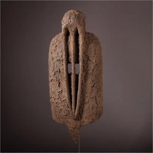 13645 # Dogon Monkey Mask Mali Baboon With Metal Stand - Picture 1 of 9