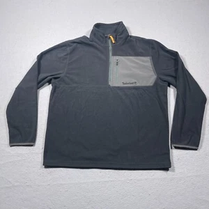 Timberland Sweater Mens XL Gray Black 1/4 Zip Fleece Pullover Outdoors Gorpcore - Picture 1 of 9