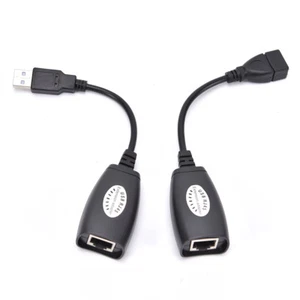 USB 2.0 Male to Female Cat 5e 6e RJ45 LAN Extender Extension Adapter Cable Cord - Picture 1 of 6