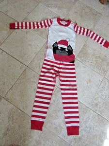 $55 Hanna Andersson PJS Cotton Christmas Santa Long John Pajamas Red White 110 5 - Picture 1 of 7
