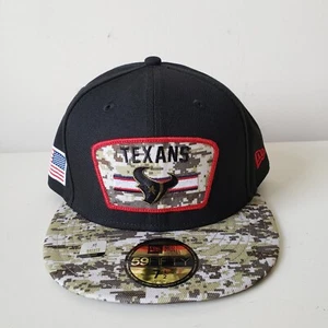 Houston Texans Hat Cap Fitted Sizes Camo New Era 59Fifty NFL Salute to Service - Picture 1 of 9