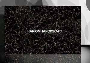 4'x2' Exclusive Obsidian With Gold Table Random Art Inlay Room Mosaic Decor E266 - Picture 1 of 4