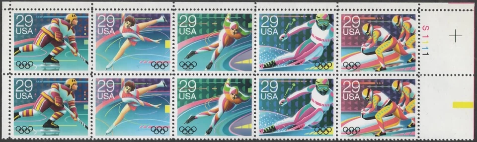 US Scott #2615a "Winter Olympics" Plate block of 10, MNH - Image 1 of 1