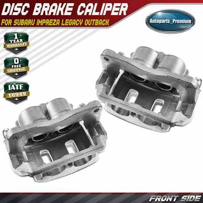 2x Front LH & RH Disc Brake Caliper w/Bracket for Subaru Impreza Legacy Outback - Image 1 of 4