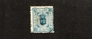1876 ICELAND OFFICIAL 10a Blue NUMERAL Sc#O6 SCARCE! Used - Picture 1 of 1