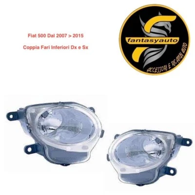 NOBRAND Fiat 500 Dal 2007 2015 Coppia Fari Proiettori Inferiori Dx Sx Cod 21050 21060